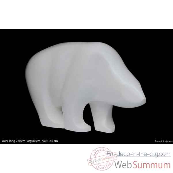 Ours blanc en résine Boromé Sculptures -ourspole