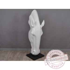 Objet décoration illusion tête cheval bl,150cm Edelweiss -C8839
