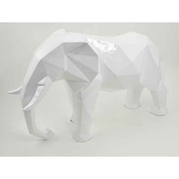 Statue safari elephant blanc 74cm Edelweiss -D1040