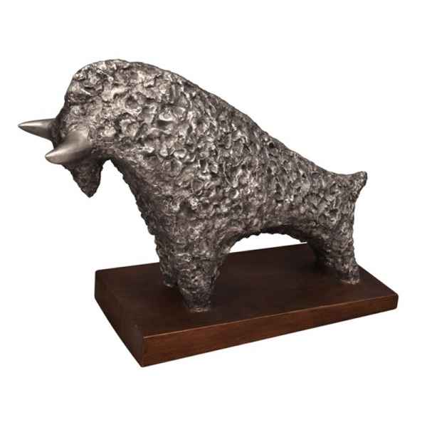 Statuette Matéo taureau argent 70cm Edelweiss -9510