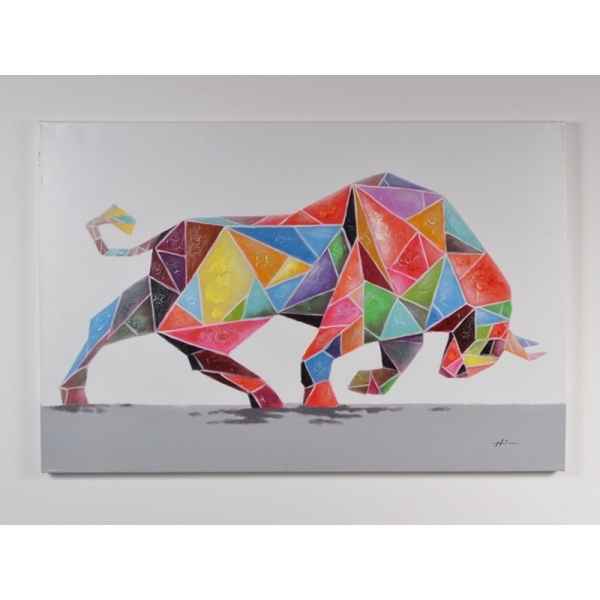 Toile taureau origami 120x88cm Edelweiss -C7028