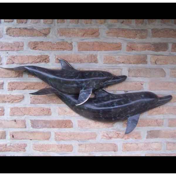 2 dauphins murale -HW0095BR-A