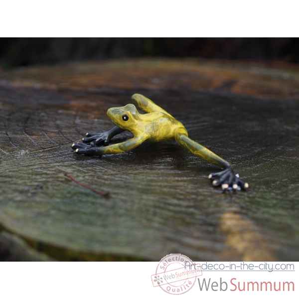Statuette grenouille verte bronze -AN0576BR-HP